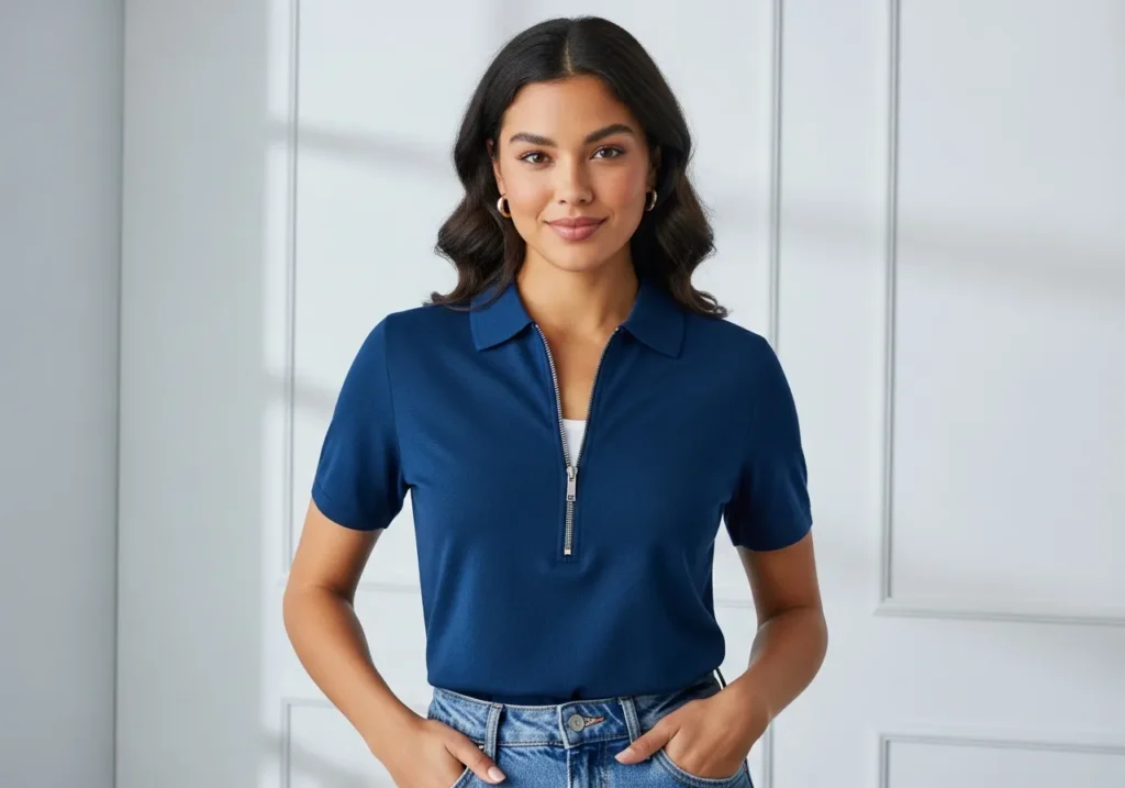 zip up polo shirt vendor