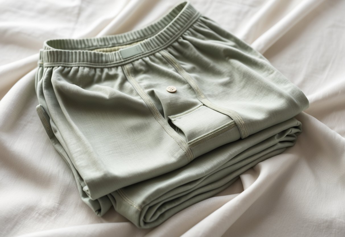 A neatly folded set of men's bamboo viscose underwear displayed on a neutral background.